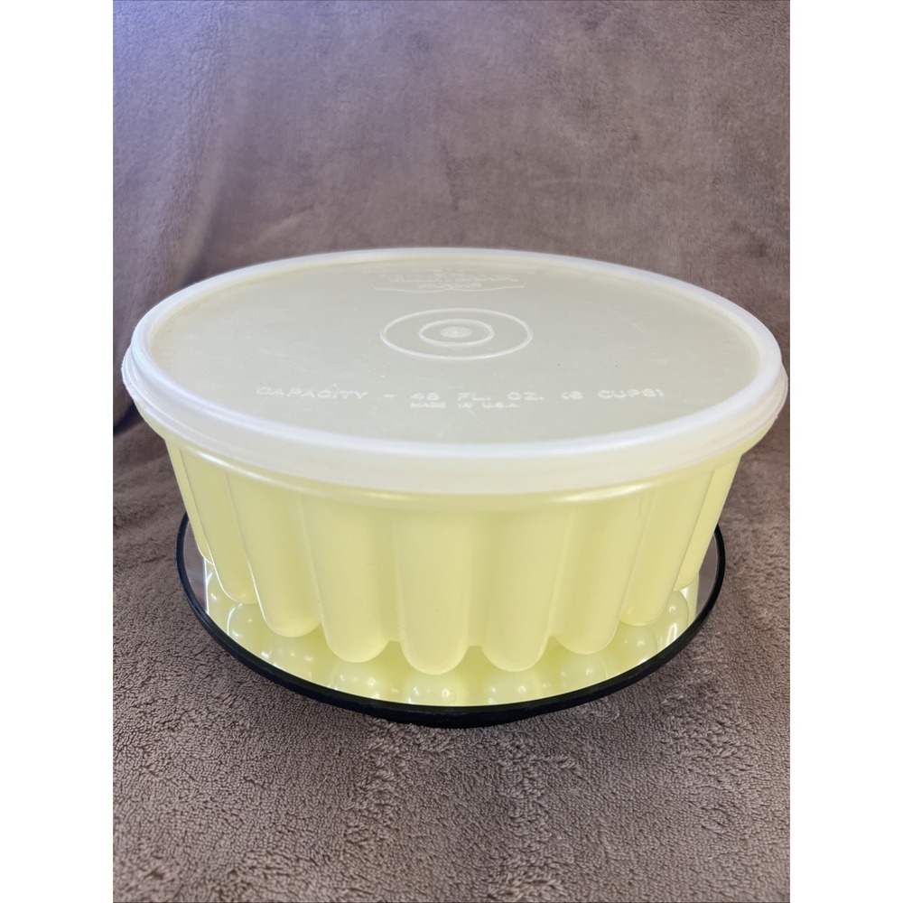 Vintage VALLEYBROOK FARMS Jello Mold Container 60s‎ With Lid 8"